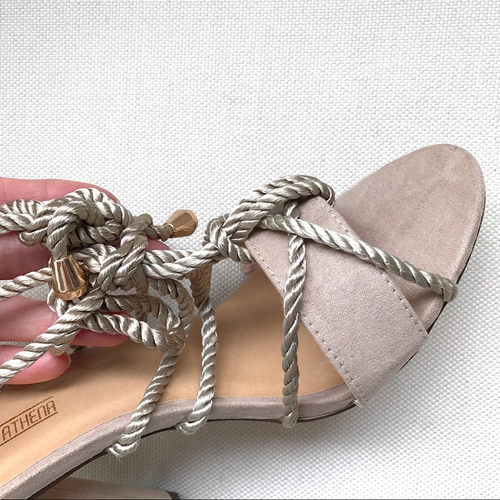 LAST ONE‼️ S/8.5 Rope Nude Chunky Heel Sandals! - Picture 4 of 8